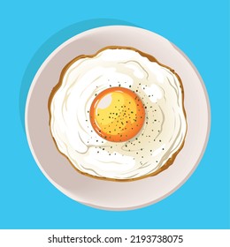 fried egg breakfast, flat design