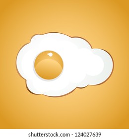 Fried egg for breakfast, illustration
