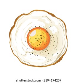 Fried Egg Breakfast Isolated Icon