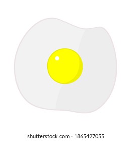 Huevo frito para el desayuno aislado en blanco. Ilustración vectorial de alimentos.
