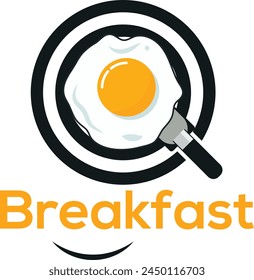 fried egg breakfast logo, Morning Egg Logo template designs, Yummy egg logo vector illustration