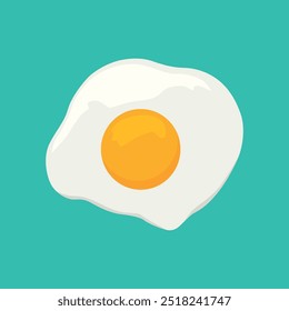 Fried egg. Breakfast meal vector illustration.