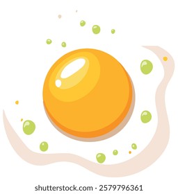 Fried egg with a bright yellow yolk and a smooth