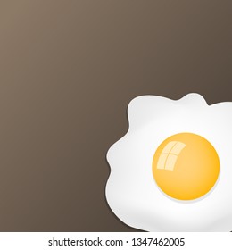 Fried Egg with Brown background, Breakfast Food theme vector illustration