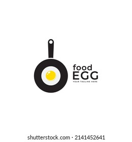 Fried egg cafe or restaurant emblem. Logo vector template.