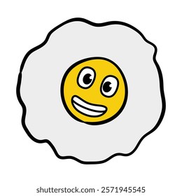 Fried egg cartoon hand drawn illustration design
