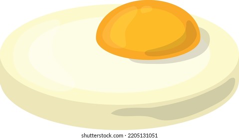 Fried Egg Cartoon Icon. Round Burger Piece