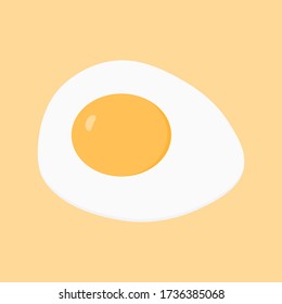 caricatura de huevo frito aislado en fondo amarillo. ilustración vectorial