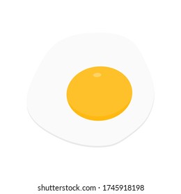 fried egg cartoon isolated on white background. vector illustration