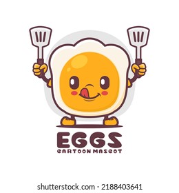 fried egg cartoon mascot. food vector illustration. isolated on a white background