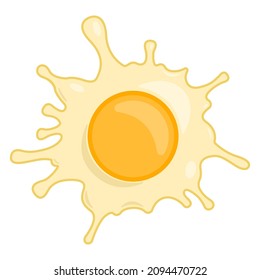 fried egg cartoon style isolated