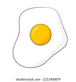 Fried egg. Cartoon. Vector illustration