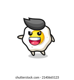 fried egg cartoon with very excited pose , cute style design for t shirt, sticker, logo element