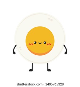 Fried egg character design. Fried egg vector. egg character.