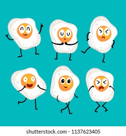 fried egg character vector design