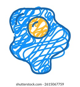 fried egg chicken doodle icon sketch vector. fried egg chicken sign. isolated symbol illustration
