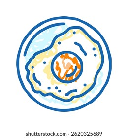 fried egg chicken doodle icon sketch vector. fried egg chicken sign. isolated symbol illustration
