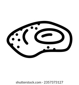 fried egg chicken farm food line icon vector. fried egg chicken farm food sign. isolated contour symbol black illustration