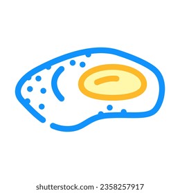 fried egg chicken farm food color icon vector. fried egg chicken farm food sign. isolated symbol illustration