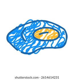 fried egg chicken farm food doodle icon sketch vector. fried egg chicken farm food sign. isolated symbol illustration