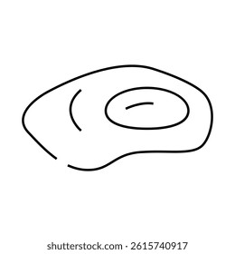 fried egg chicken farm food line icon vector. fried egg chicken farm food sign. isolated contour symbol black illustration