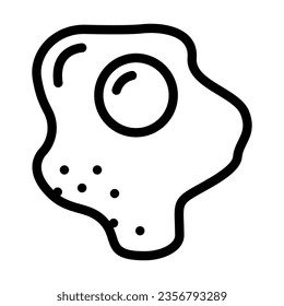 fried egg chicken line icon vector. fried egg chicken sign. isolated contour symbol black illustration