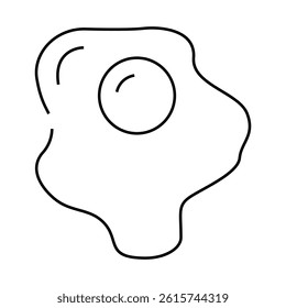 fried egg chicken line icon vector. fried egg chicken sign. isolated contour symbol black illustration