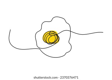 fried egg continuous line logo design