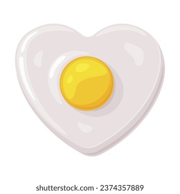 Fried Egg as Cooked Dish with White and Yellow Yolk Vector Illustration