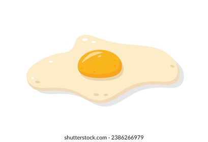 Fried egg. Cooked fried eggs meal. Healthy organic food for breakfast. Vector flat icon illustration isolated on white background.