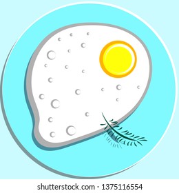 Fried egg. Cooking lunch, dinner, breakfast. Natural product. Cooking Fast food eggs omelette.