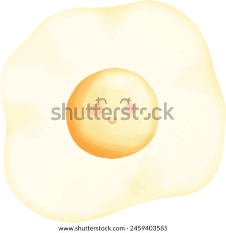 Fried egg with a cute smiley face
