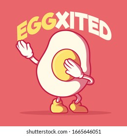 Fried egg dancing vector inspiration. Food, inspiration, breakfast design concept	
