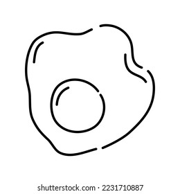 Fried egg doodle icon. Hand drawn black sketch. Vector Illustration.