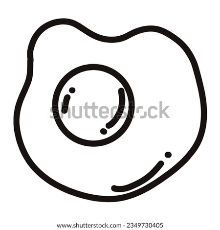 Fried egg doodle line vector icon element