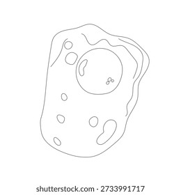 Ovo frito em estilo doodle. Ilustração vetorial isolada sobre fundo branco.