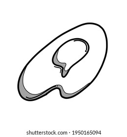 Eierdoodle-Vektorsymbol mit gebratenem Ei. Zeichnen Skizze Illustration handgezeichnet Linie.