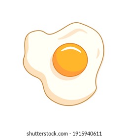 Fried Egg Flat Color Design Icon