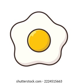 Fried Egg. Flat colors style simple icon design