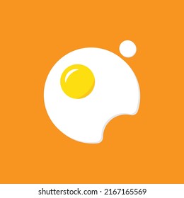 Fried egg flat design vector illustration
