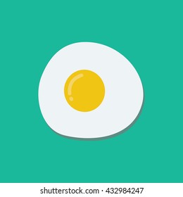 Fried egg flat icon. 