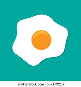 Fried egg flat icon.