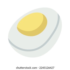 Fried egg flat icon Baby food Balanced nutrition Healthy menu. Vector illustration