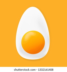 Fried egg. Fried egg flat icon. Fried egg closeup