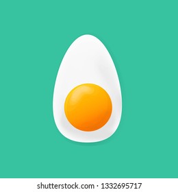 Fried egg. Fried egg flat icon. Fried egg closeup