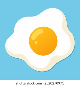 Fried egg. Fried egg flat icon. Fried egg closeup