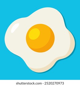 Fried egg. Fried egg flat icon. Fried egg closeup