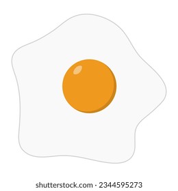 Fried egg flat icon isolated on white background.