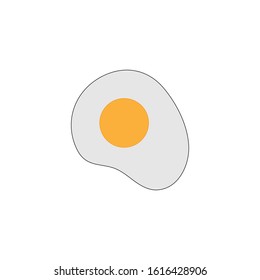 Fried egg flat icon. Stock vector illustration isolated on white background.
