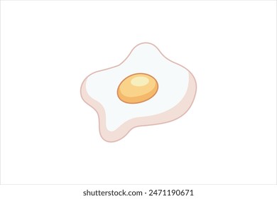 Fried Egg Flat Sticker Design